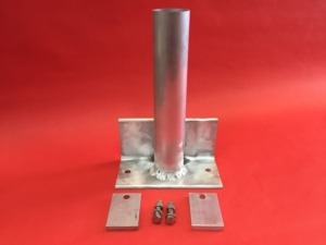 An aluminum guide post bracket for a boat lift